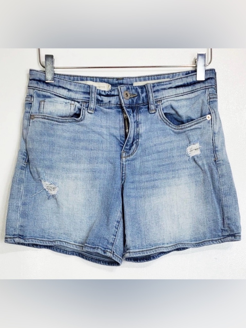 Pilcro and the letterpress size 26 slim boyfriend denim shorts blue distressed - Picture 1 of 3